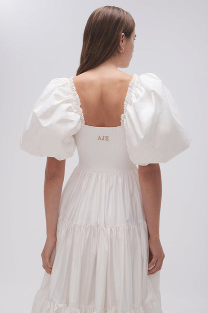 Women Casa Puff Sleeve Midi Dress | Aje