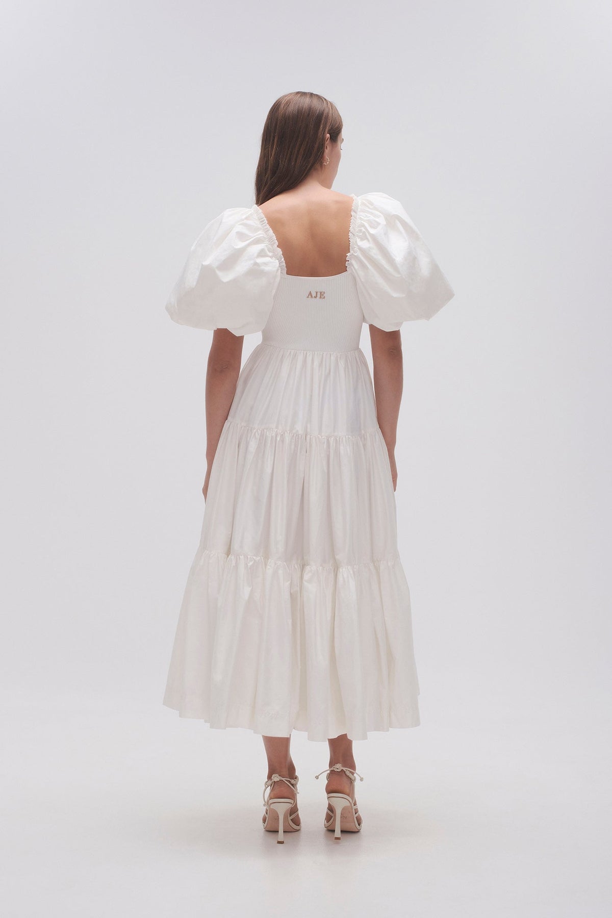 Women Casa Puff Sleeve Midi Dress | Aje