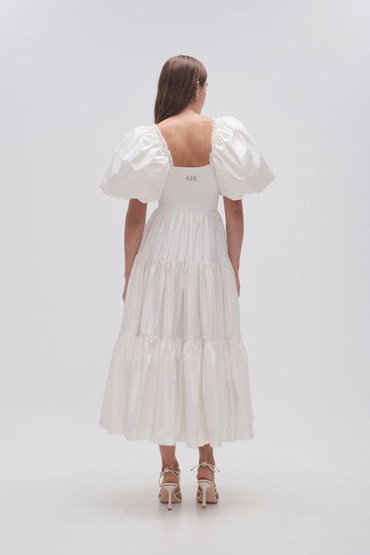 Women Casa Puff Sleeve Midi Dress | Aje