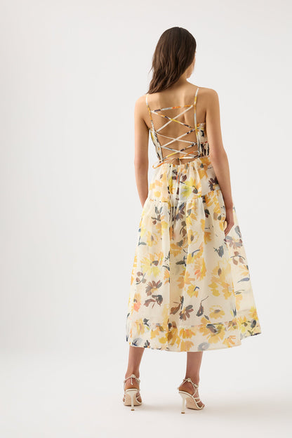 Women Botanica Cross Back Midi Dress | Aje
