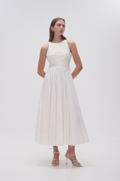 Women Florence Pearl Trim Midi Dress | Aje