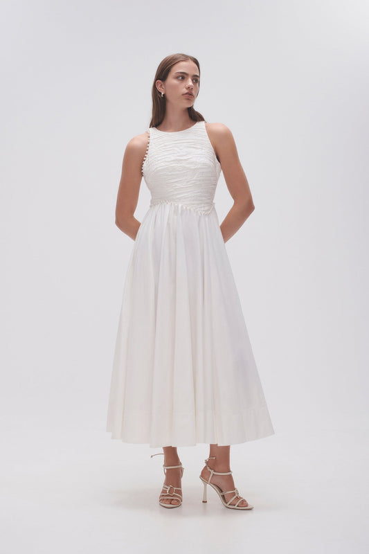 Women Florence Pearl Trim Midi Dress | Aje