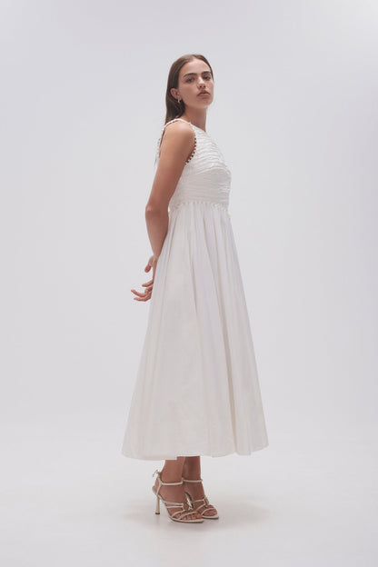 Women Florence Pearl Trim Midi Dress | Aje
