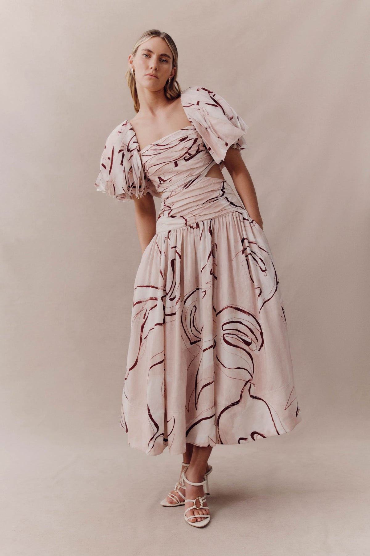 Women Marianne Ruched Midi Dress | Aje