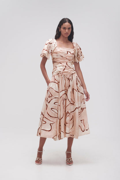 Women Marianne Ruched Midi Dress | Aje