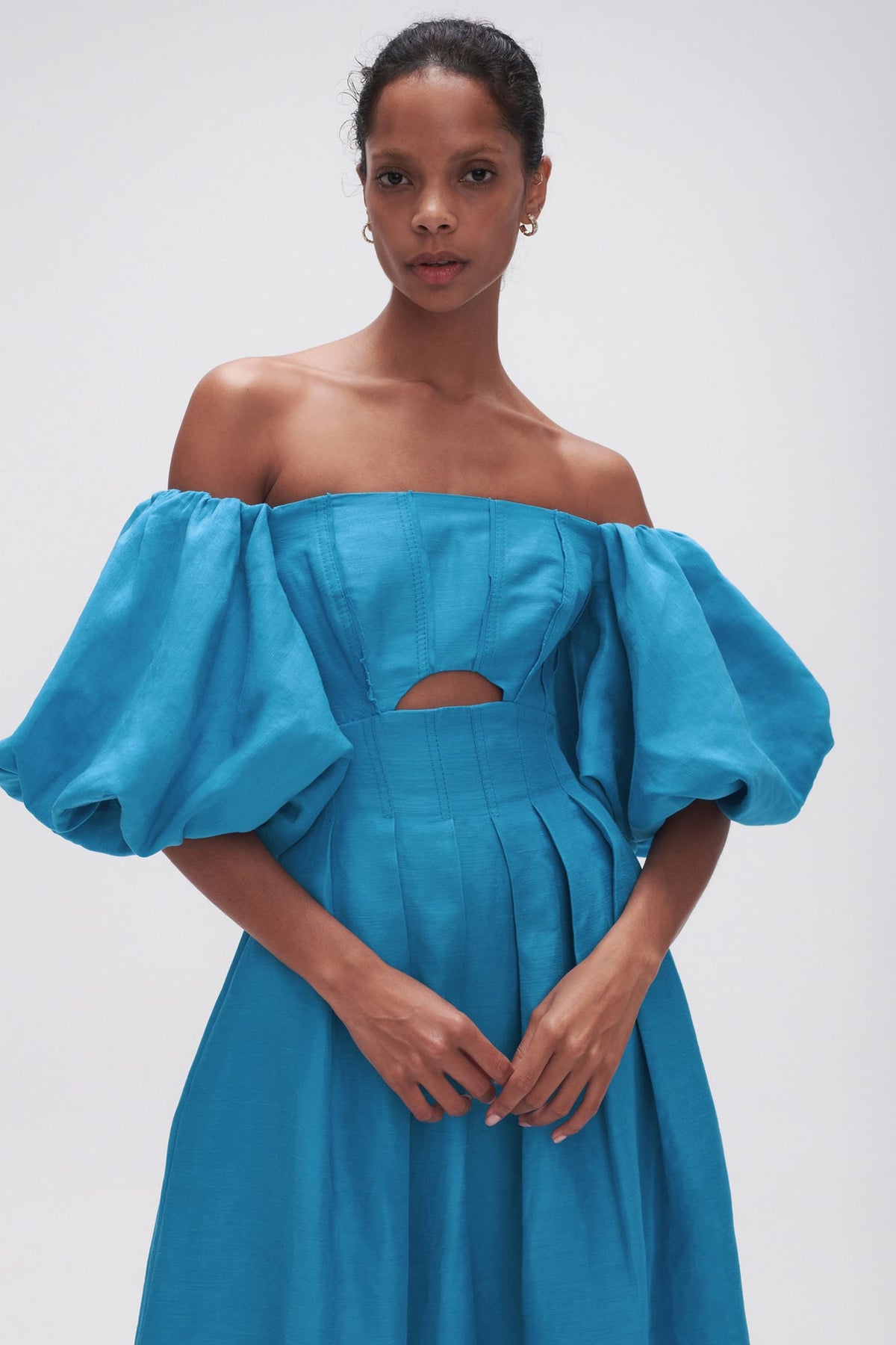 Women Eugenie Off Shoulder Midi Dress | Aje