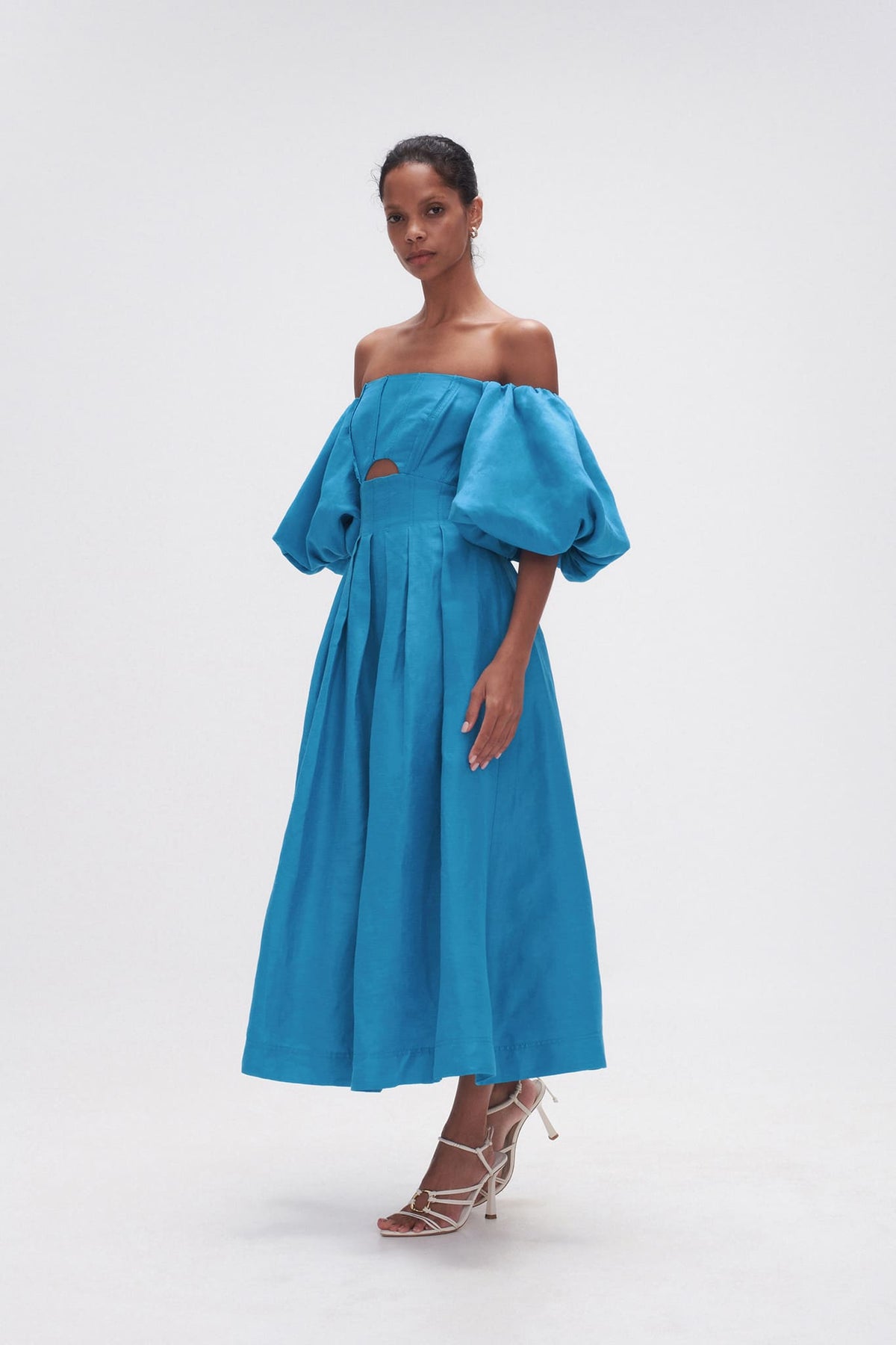 Women Eugenie Off Shoulder Midi Dress | Aje
