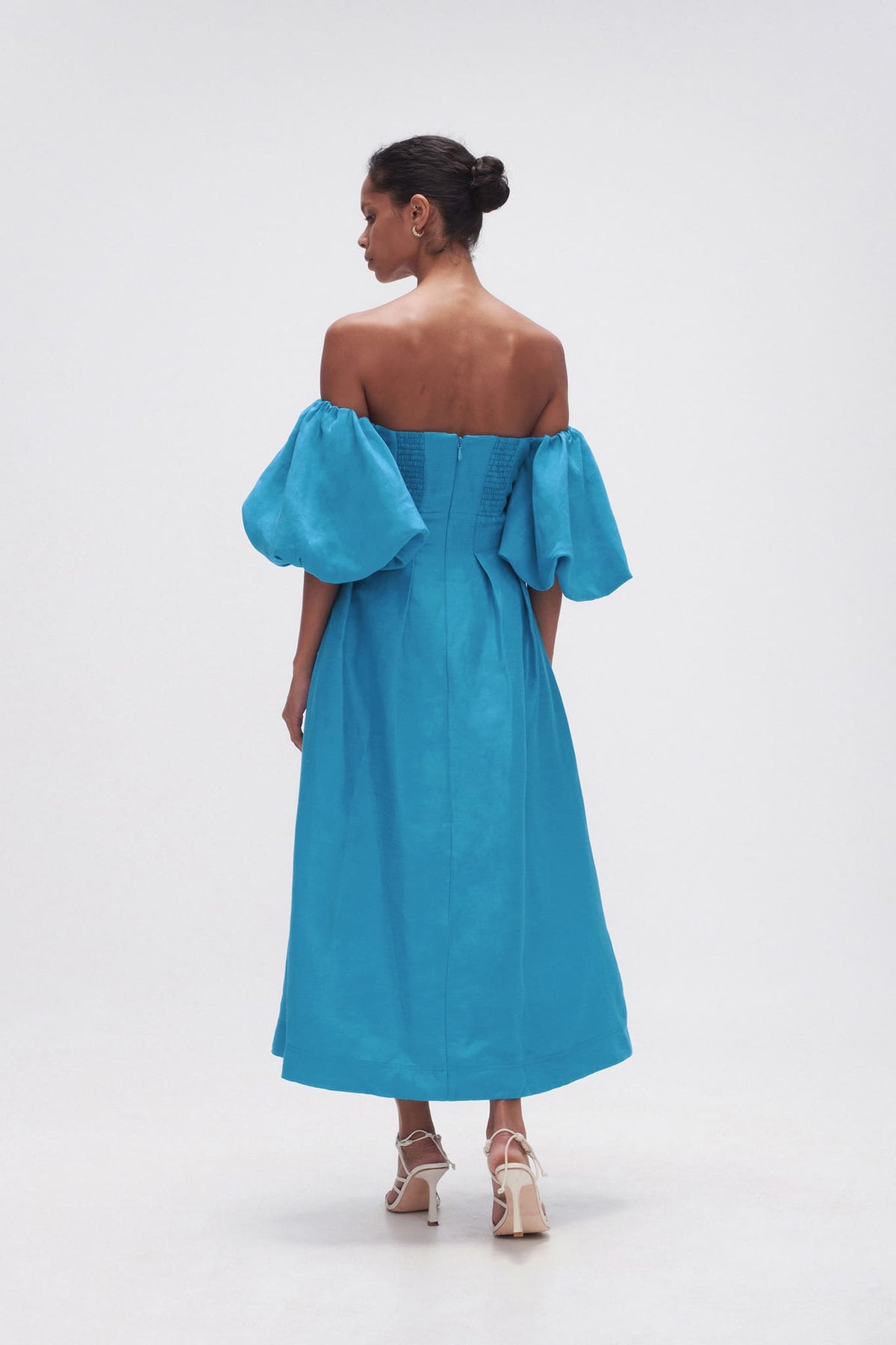 Women Eugenie Off Shoulder Midi Dress | Aje