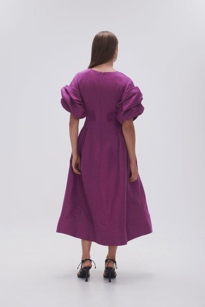 Women Adelie Puff Sleeve Midi Dress | Aje