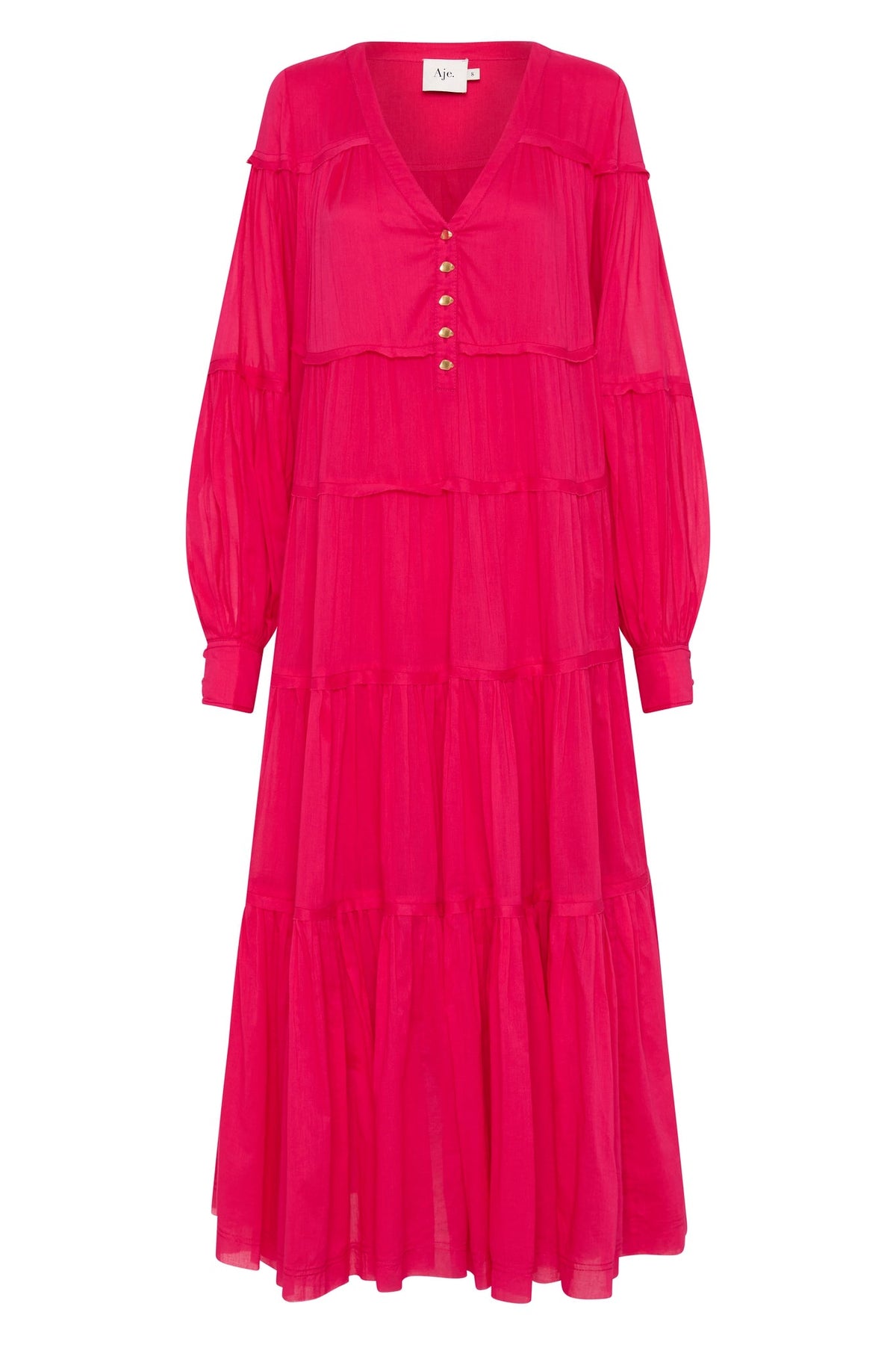 Women Sally Tiered Plunge Midi Dress | Aje
