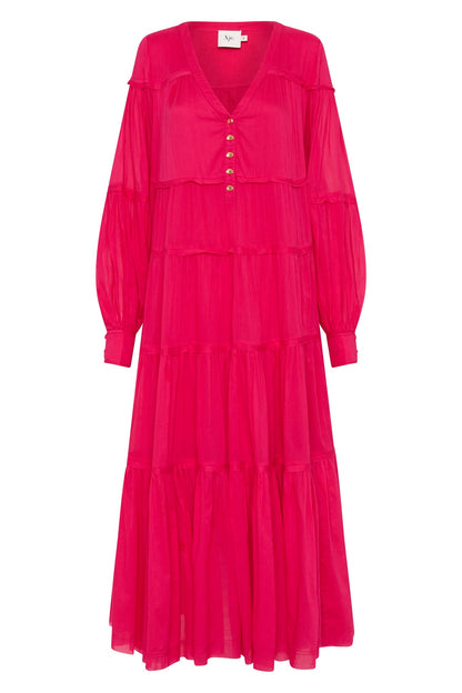 Women Sally Tiered Plunge Midi Dress | Aje