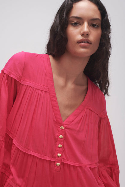 Women Sally Tiered Plunge Midi Dress | Aje