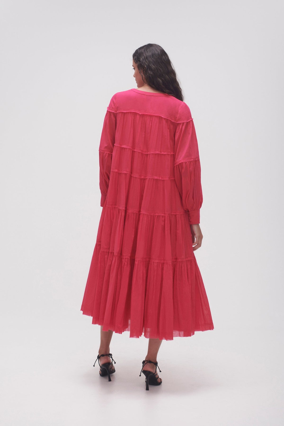 Women Sally Tiered Plunge Midi Dress | Aje