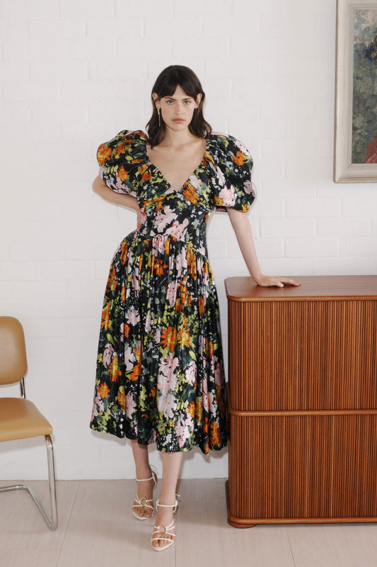 Women Gabrielle Plunge Midi Dress | Aje