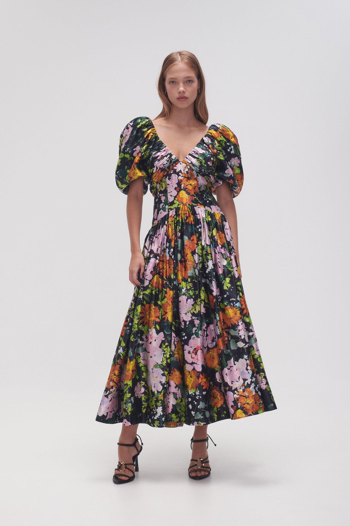 Women Gabrielle Plunge Midi Dress | Aje