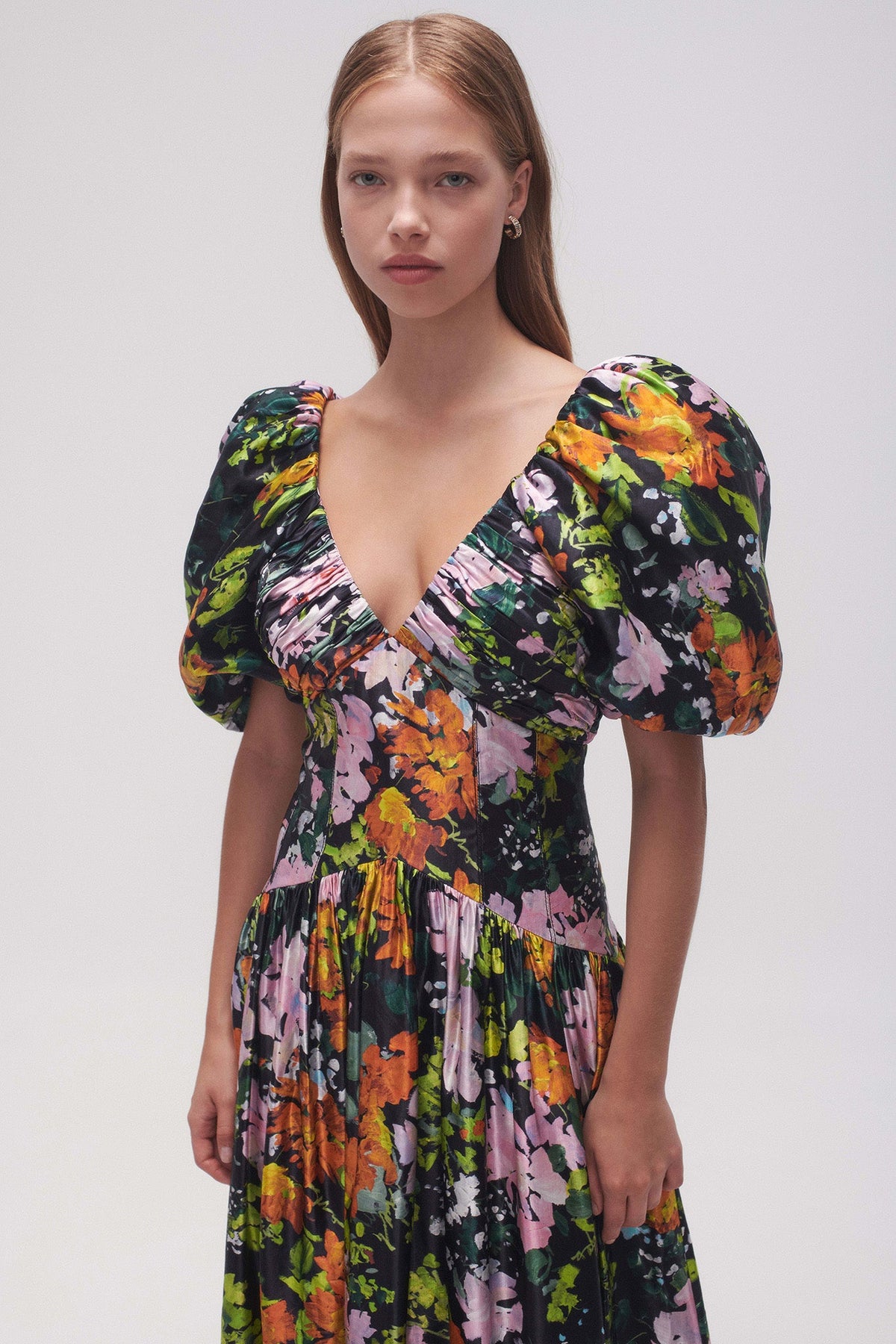 Women Gabrielle Plunge Midi Dress | Aje