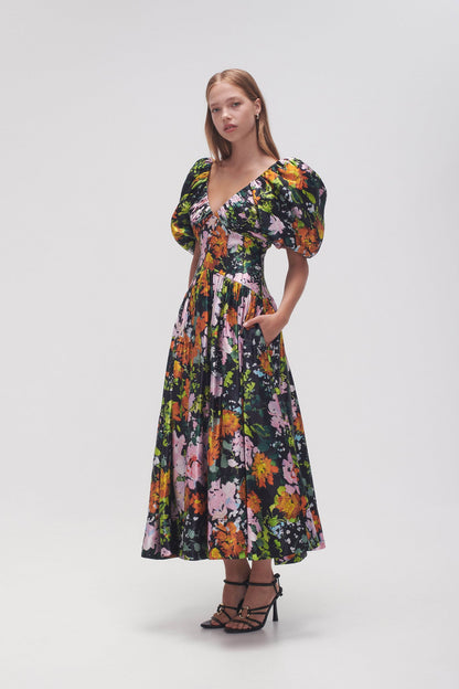 Women Gabrielle Plunge Midi Dress | Aje