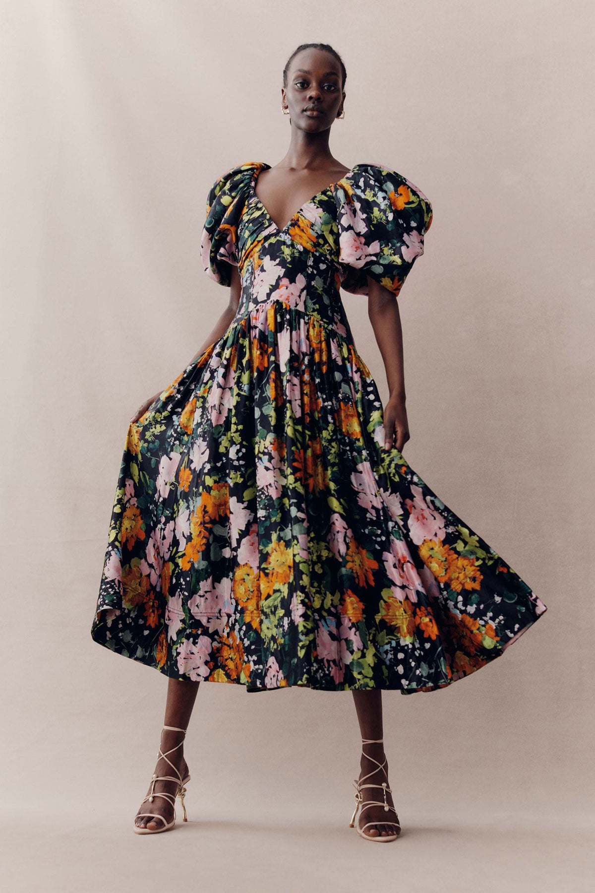 Women Gabrielle Plunge Midi Dress | Aje