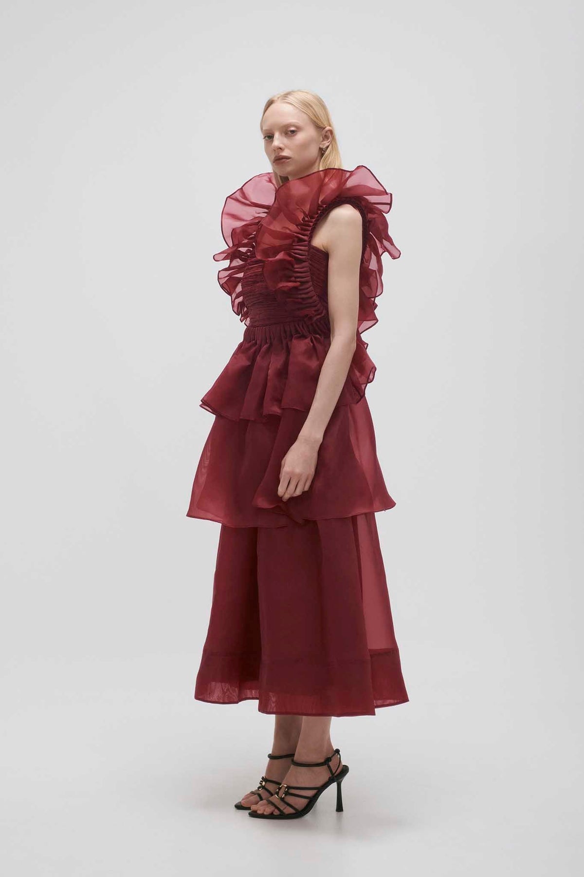 Women Asra Pleated Frill Midi Dress | Aje