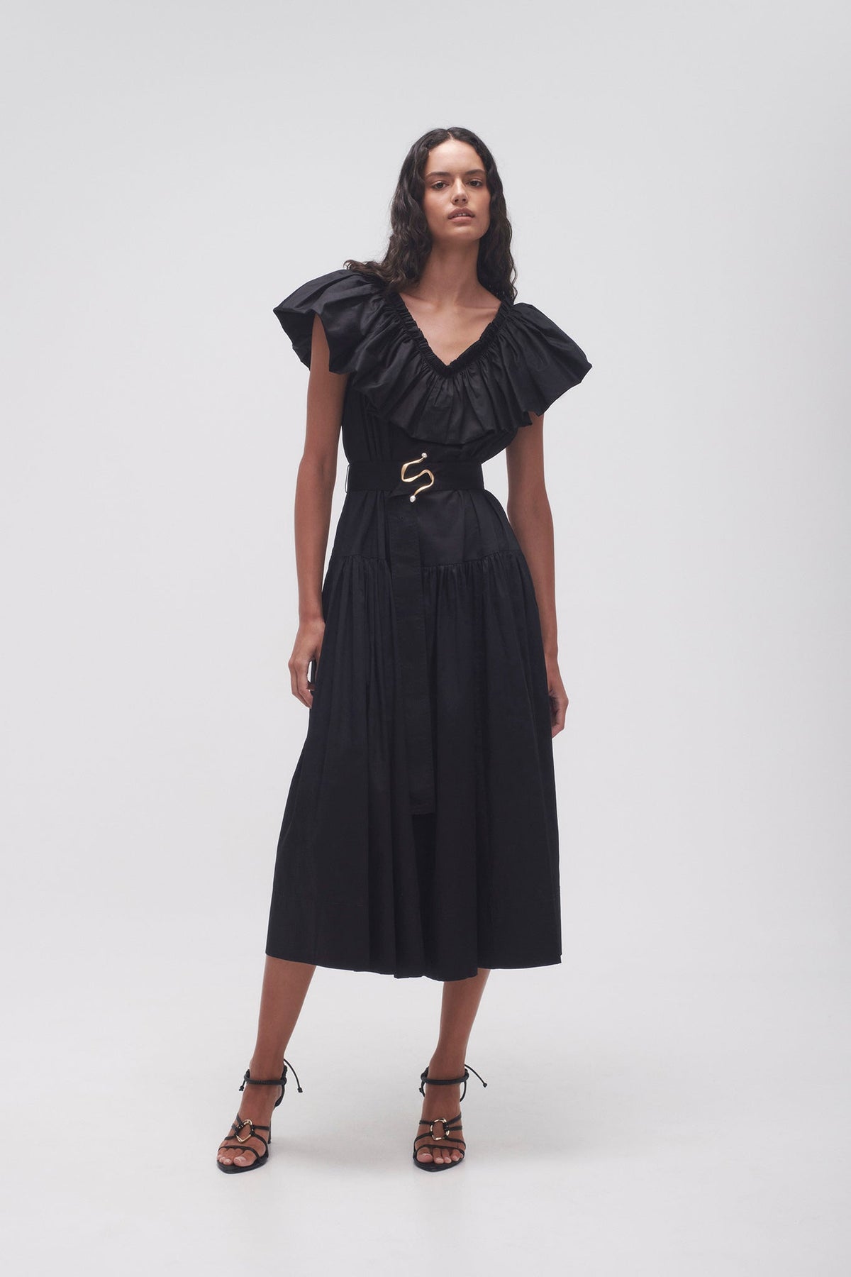 Women Alma Bubble Frill Midi Dress | Aje