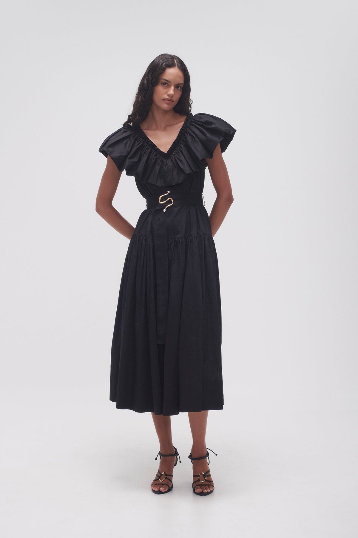 Women Alma Bubble Frill Midi Dress | Aje