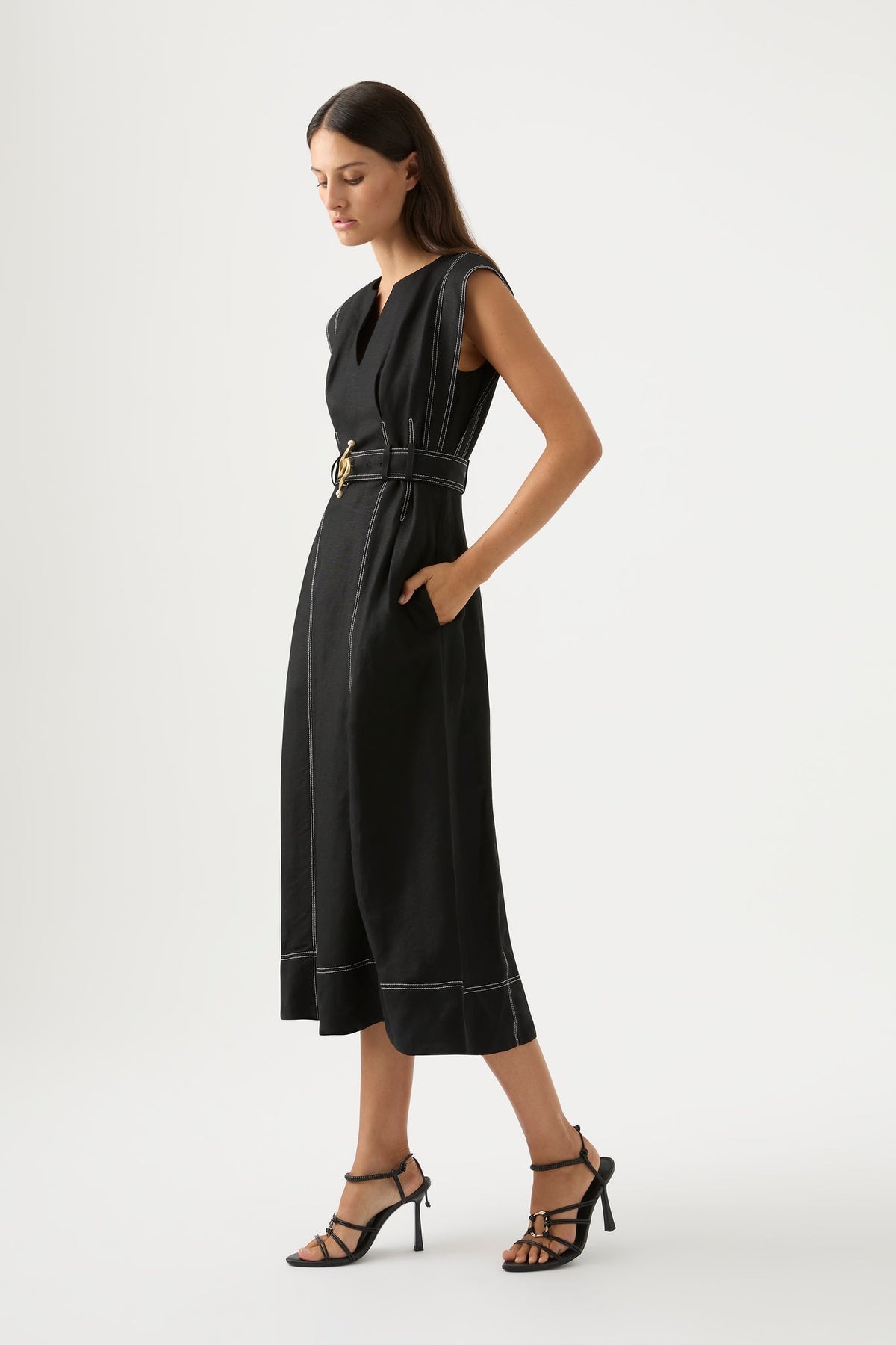 Women Beacon Structured Midi Dress | Aje