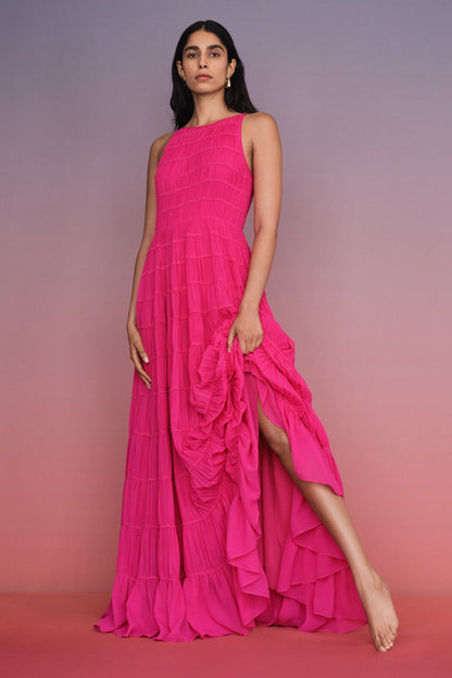 Women Rosewood Ruched Maxi Dress | Aje