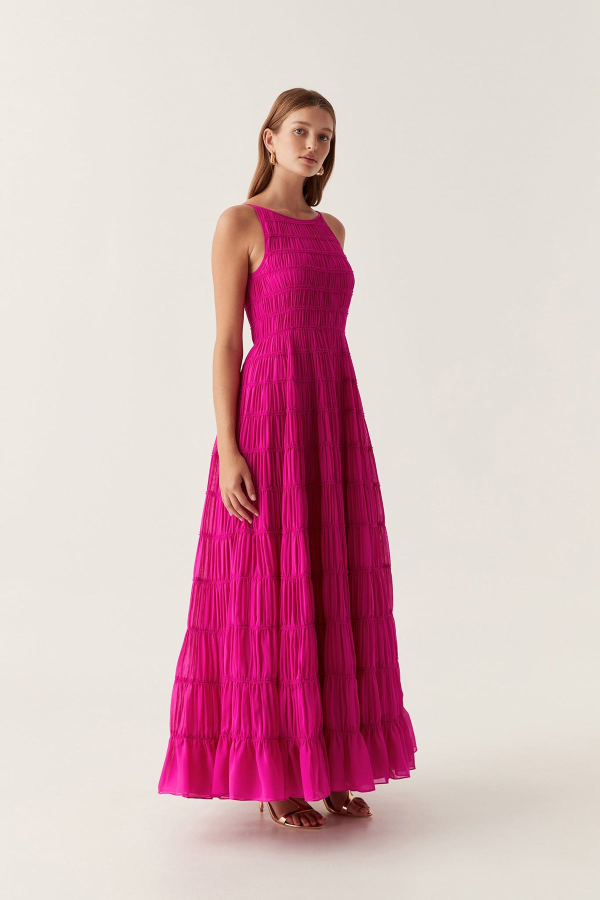 Women Rosewood Ruched Maxi Dress | Aje