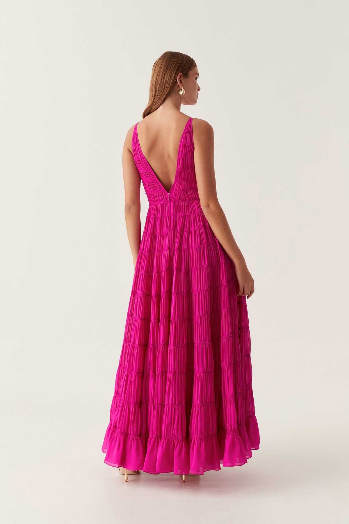 Women Rosewood Ruched Maxi Dress | Aje