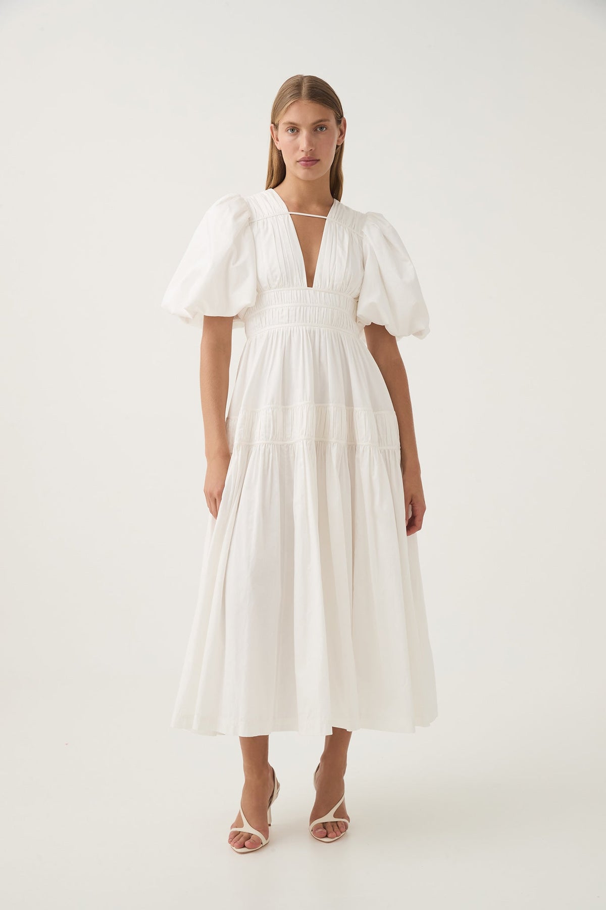 Women Fallingwater Ruched Midi Dress | Aje