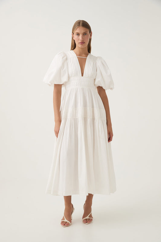Women Fallingwater Ruched Midi Dress | Aje