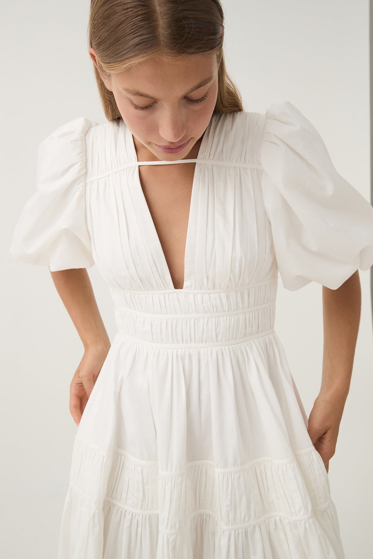 Women Fallingwater Ruched Midi Dress | Aje