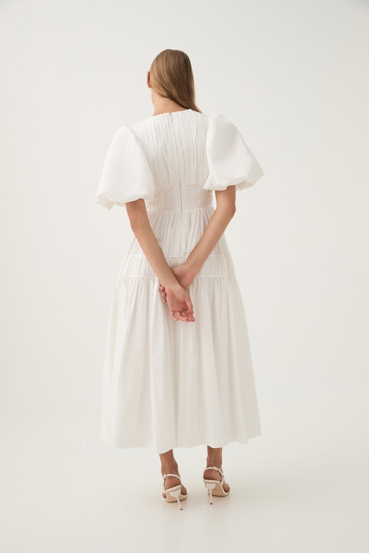 Women Fallingwater Ruched Midi Dress | Aje