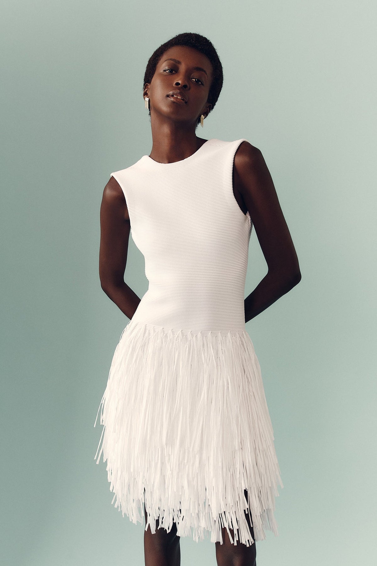 Women Rushes Raffia Knit Mini Dress | Aje