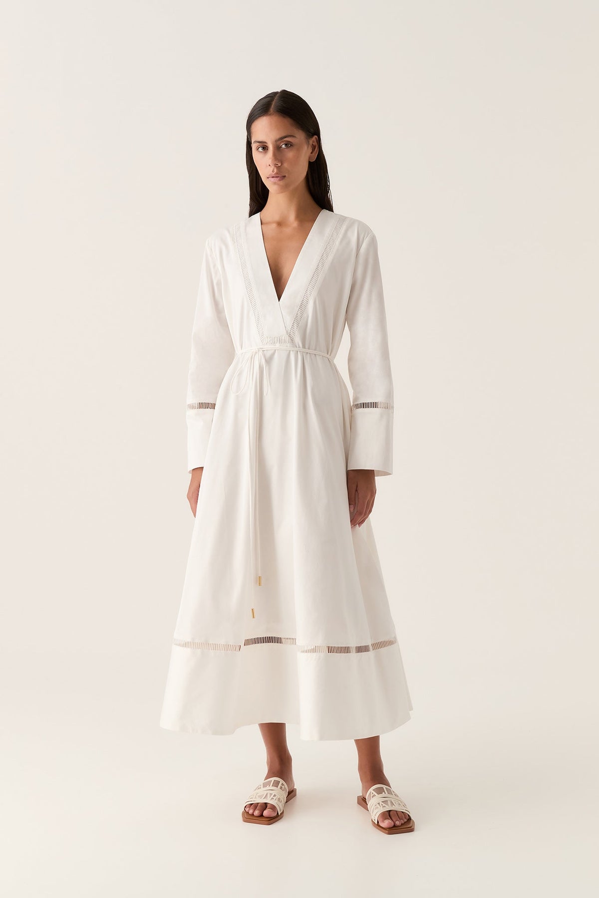 Women Reborn Ladder Trim Midi Dress | Aje