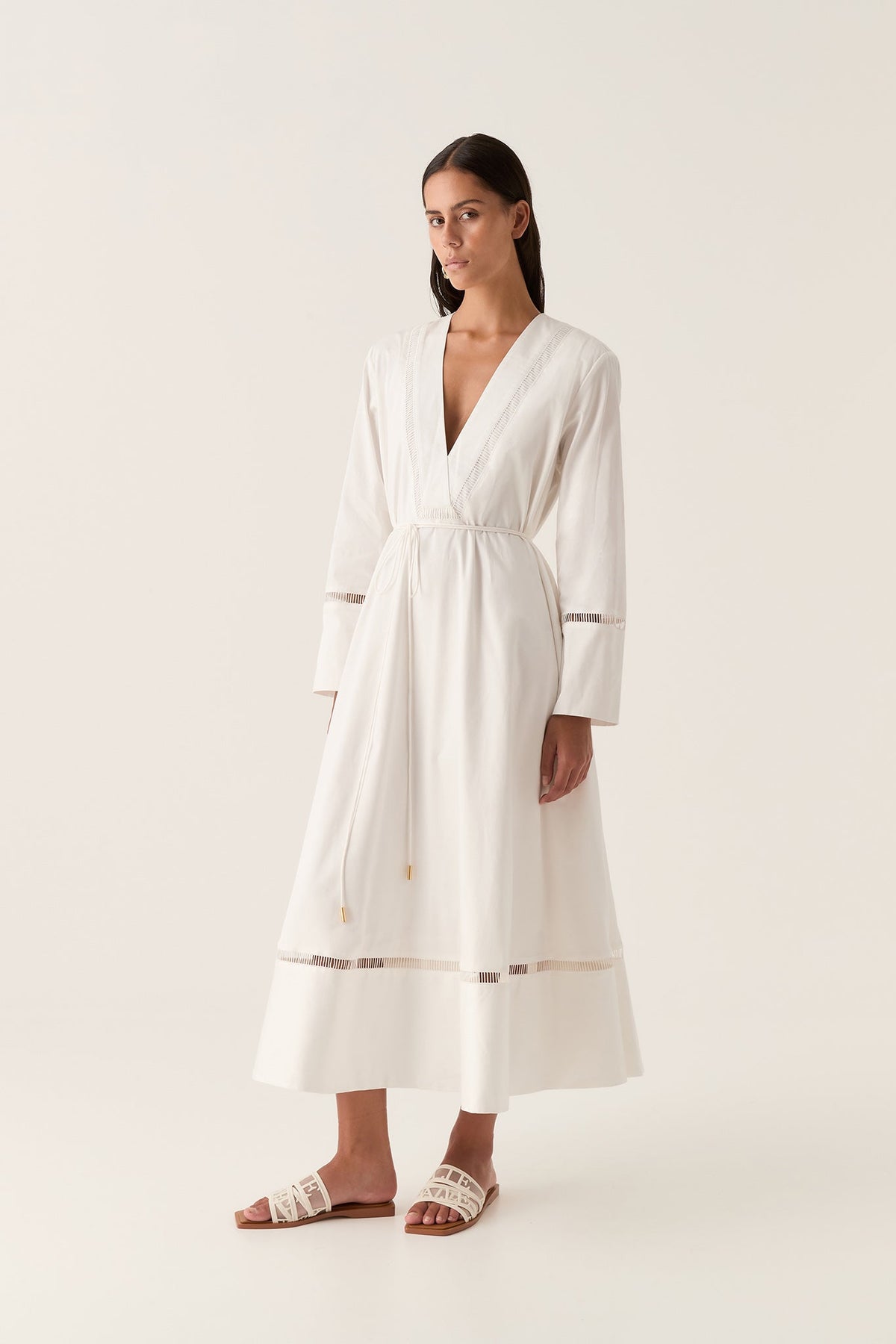 Women Reborn Ladder Trim Midi Dress | Aje