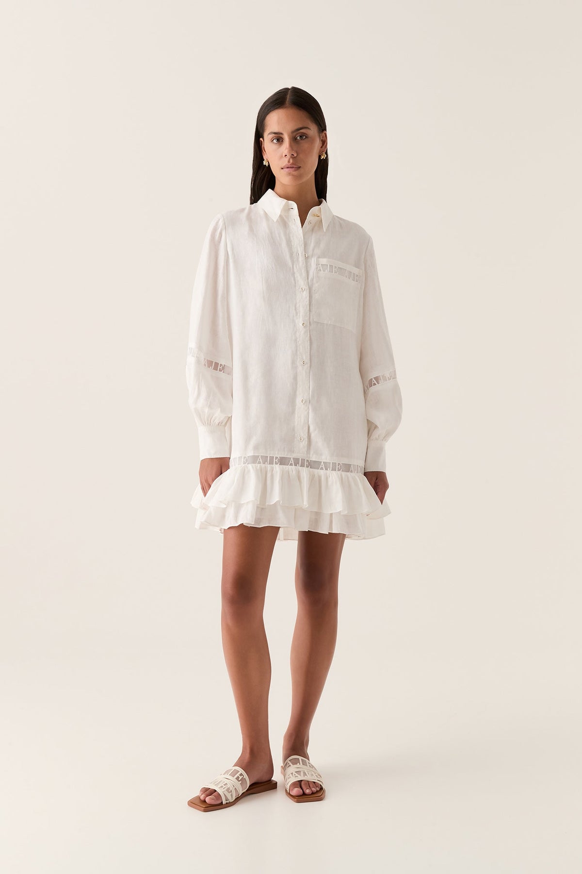 Women Reframe Logo Trim Mini Dress | Aje