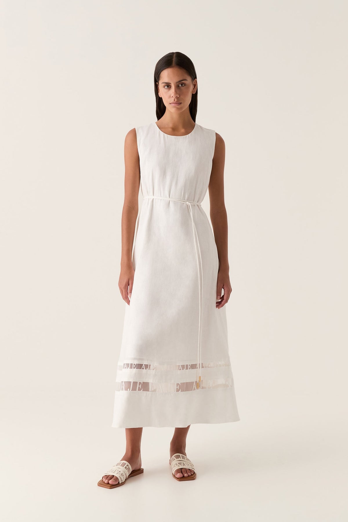 Women Reframe Logo Trim Midi Dress | Aje