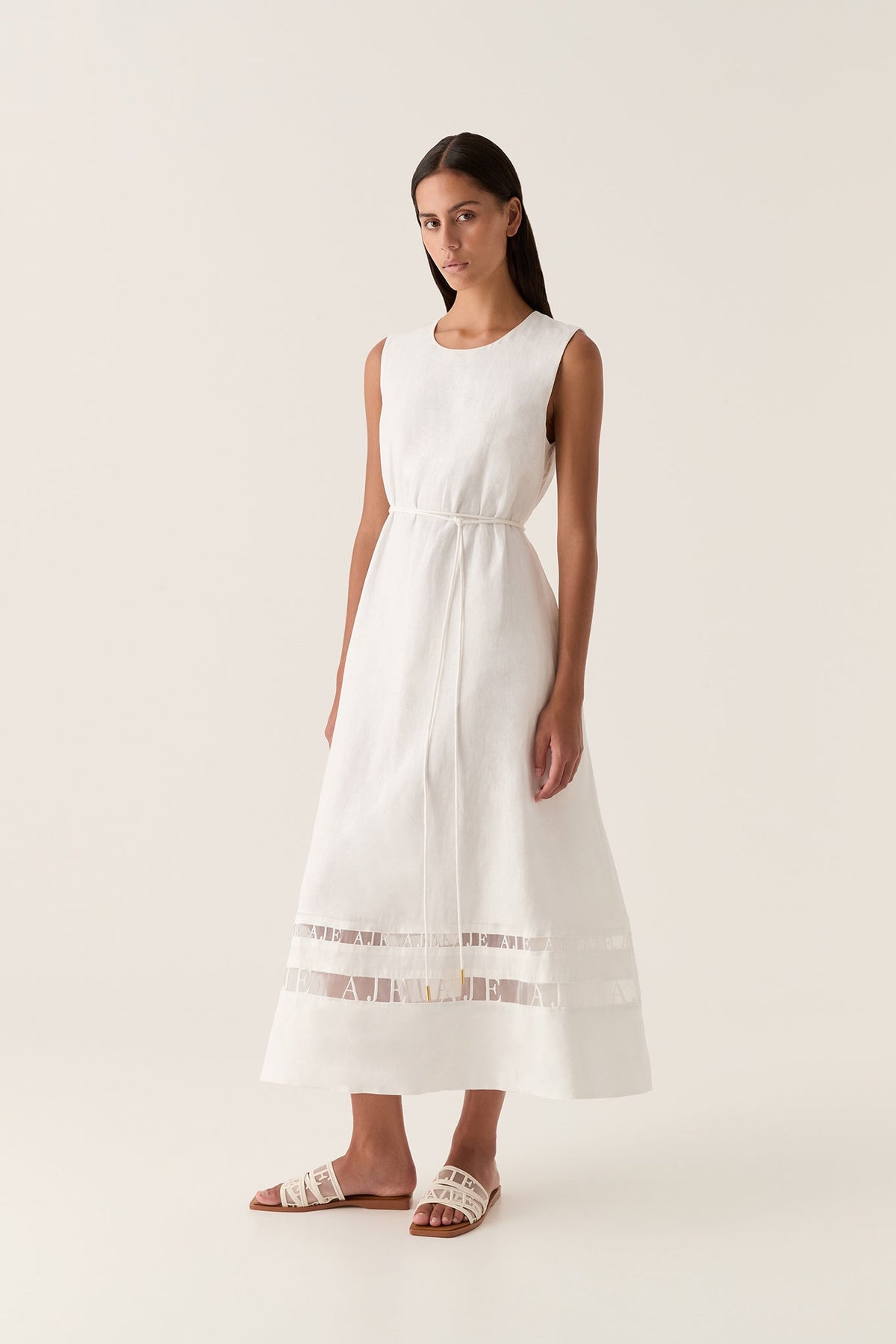 Women Reframe Logo Trim Midi Dress | Aje