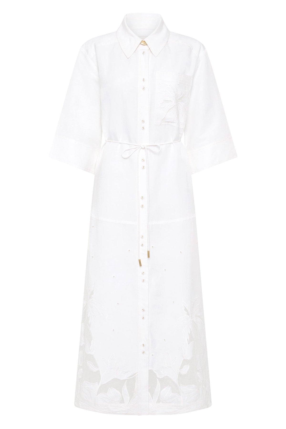 Women Agua Embroidered Shirt Dress | Aje