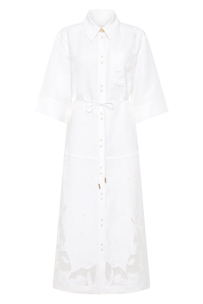 Women Agua Embroidered Shirt Dress | Aje