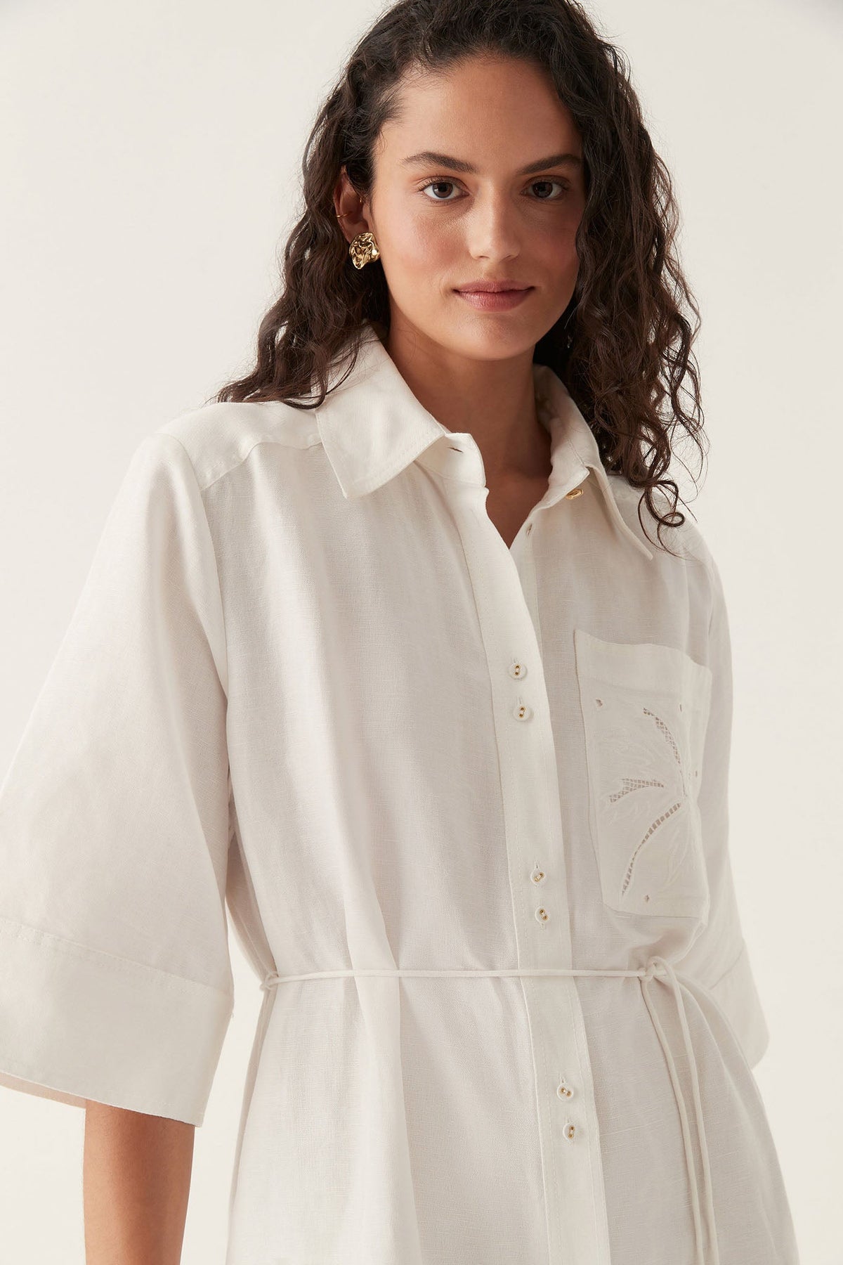 Women Agua Embroidered Shirt Dress | Aje