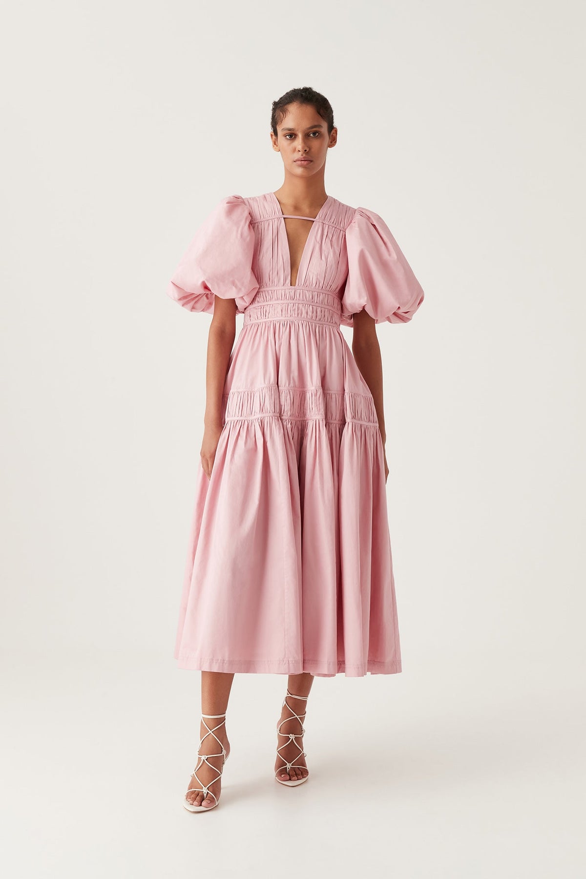 Women Fallingwater Ruched Midi Dress | Aje