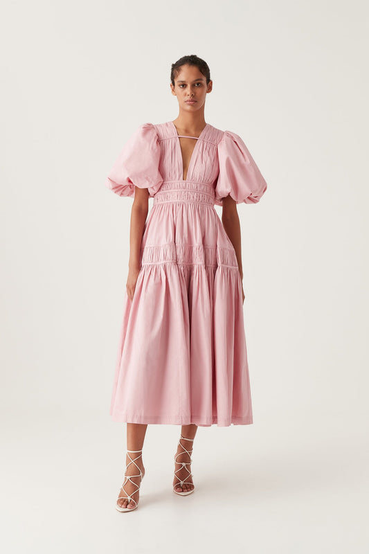 Women Fallingwater Ruched Midi Dress | Aje