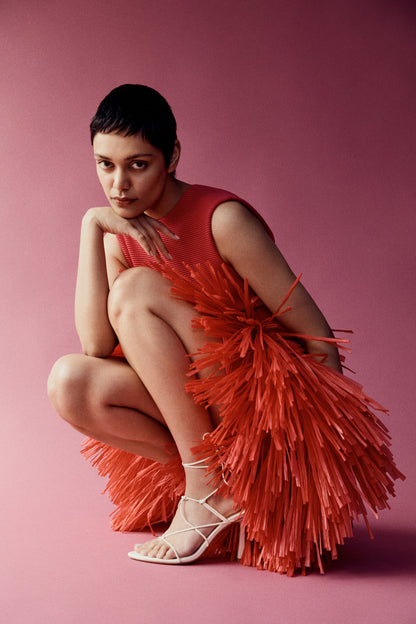 Women Rushes Raffia Knit Mini Dress | Aje