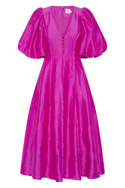 Women Dusk Puff Sleeve Midi Dress | Aje