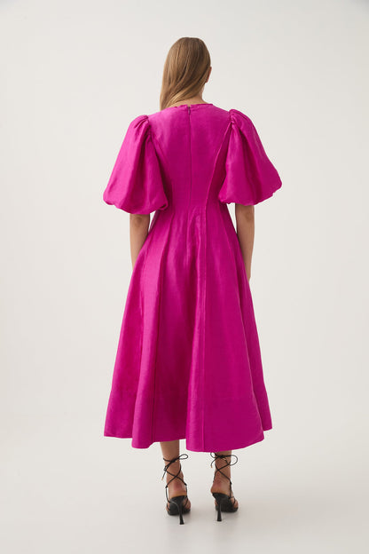 Women Dusk Puff Sleeve Midi Dress | Aje