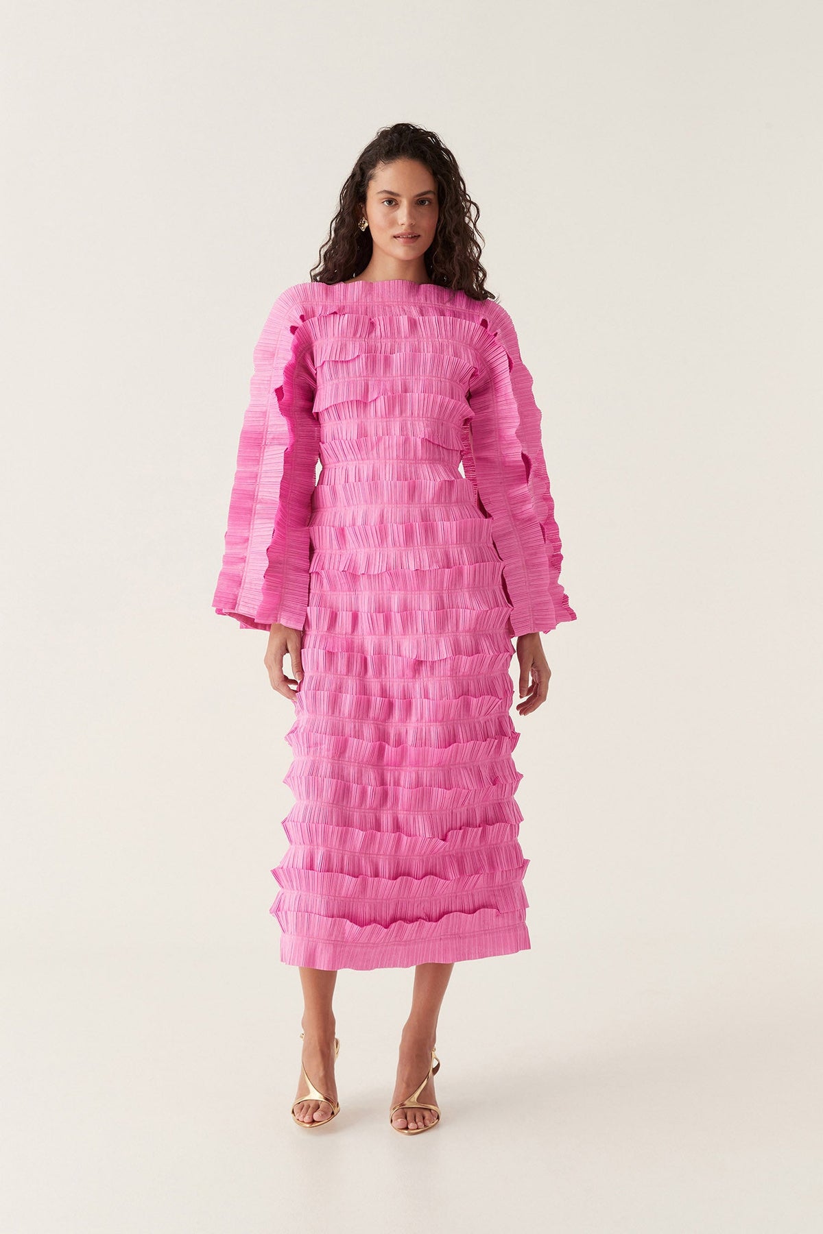 Women Palladium Ruffled Midi Dress | Aje