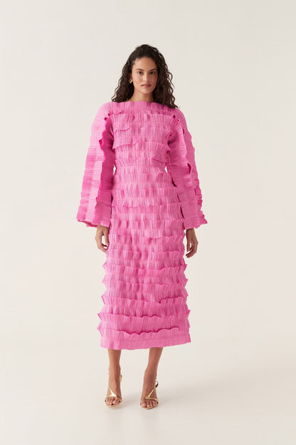 Women Palladium Ruffled Midi Dress | Aje
