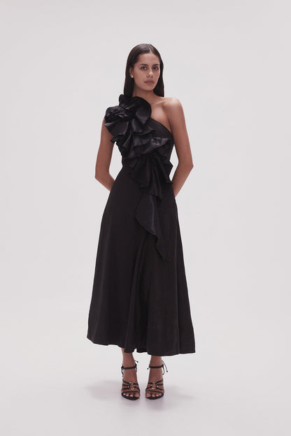 Women Adelia Ruffle Midi Dress | Aje